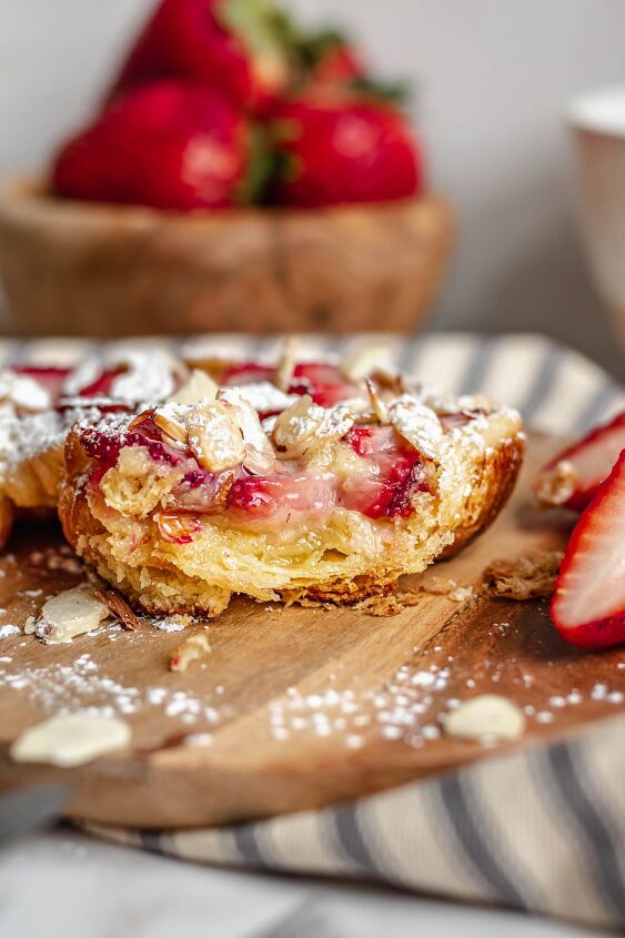 strawberry almond bostock pastry with croissant