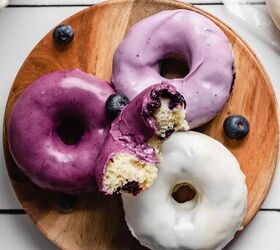 baked glazed blueberry donuts