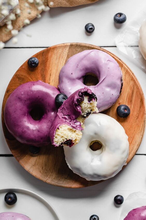 baked glazed blueberry donuts