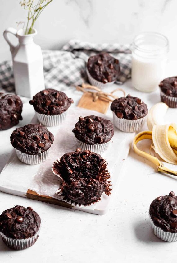double chocolate banana muffins