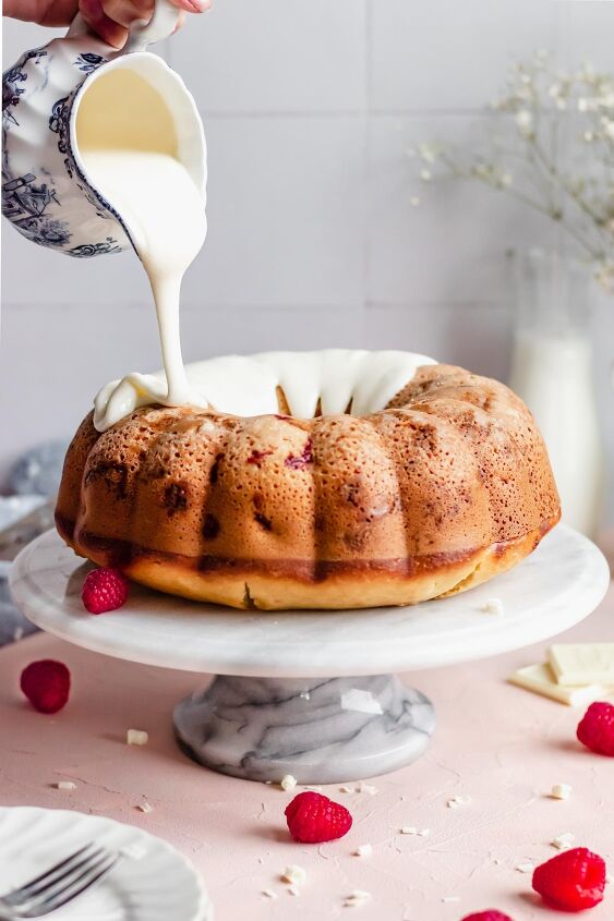 raspberry white chocolate bundt cake