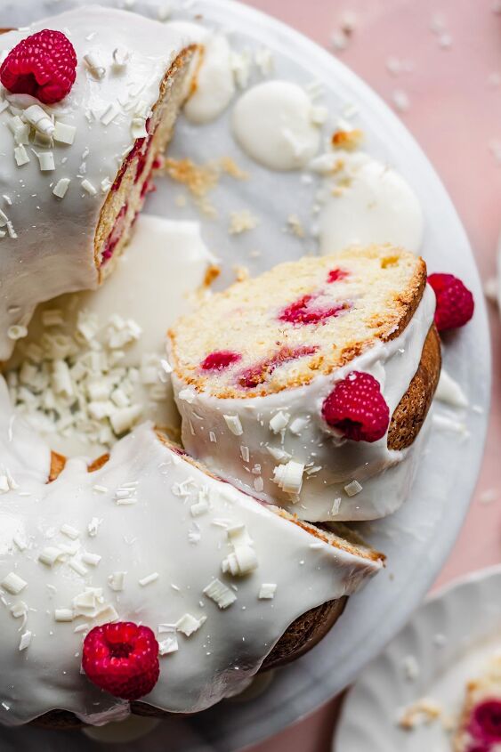 raspberry white chocolate bundt cake