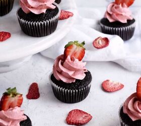 double chocolate strawberry cupcakes
