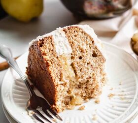 pear spice cake with brown butter frosting