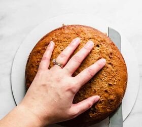 pear spice cake with brown butter frosting