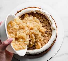 pear spice cake with brown butter frosting