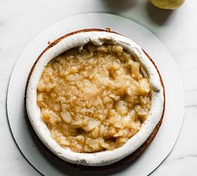 pear spice cake with brown butter frosting