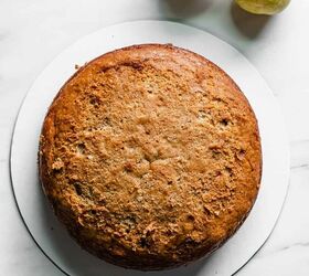 pear spice cake with brown butter frosting