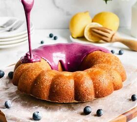 Lemon Ricotta Cake With Blueberry Glaze