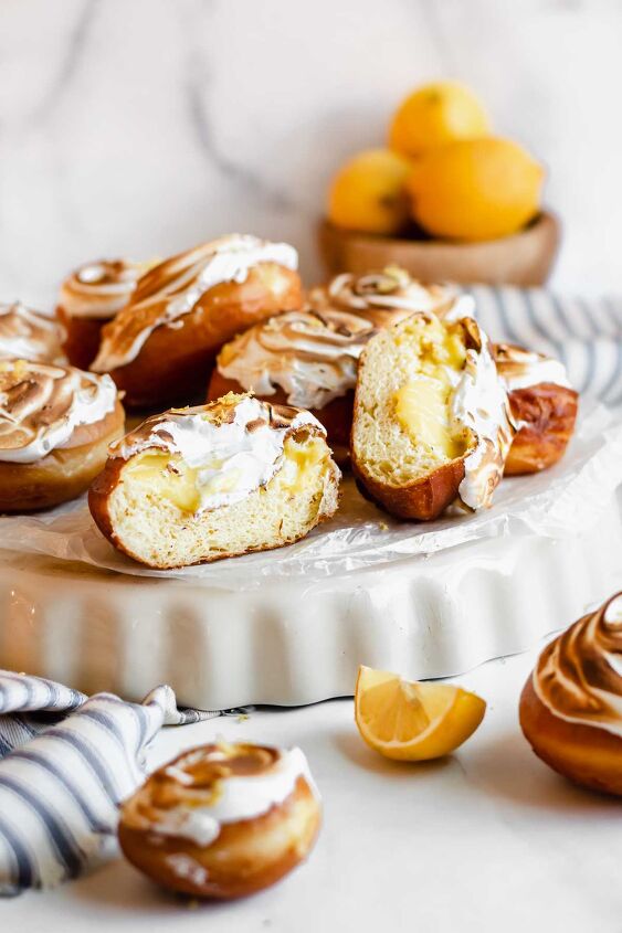 lemon filled donuts with meringue topping
