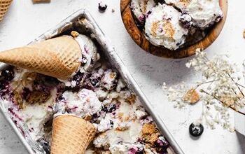 Blueberry Cheesecake No-Churn Ice Cream