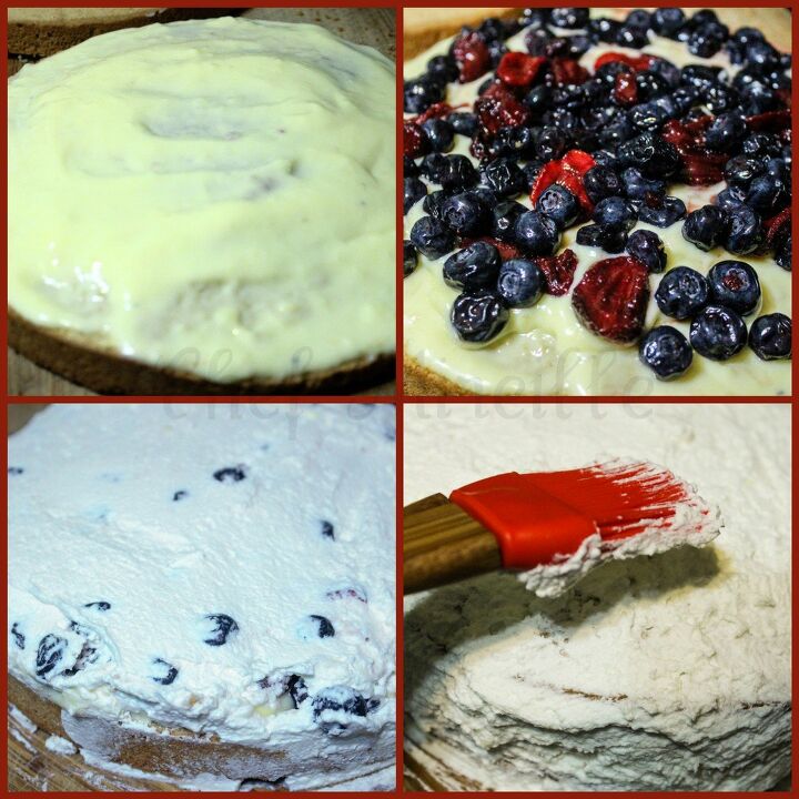 easy layer cream cake with fresh berries custard for national holida
