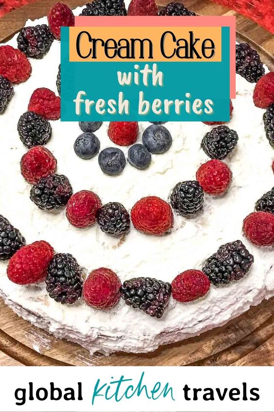 easy layer cream cake with fresh berries custard for national holida