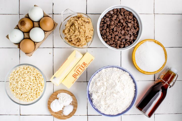 giant chocolate chip cookies, Ingredients for Big fat chocolate chip cookies