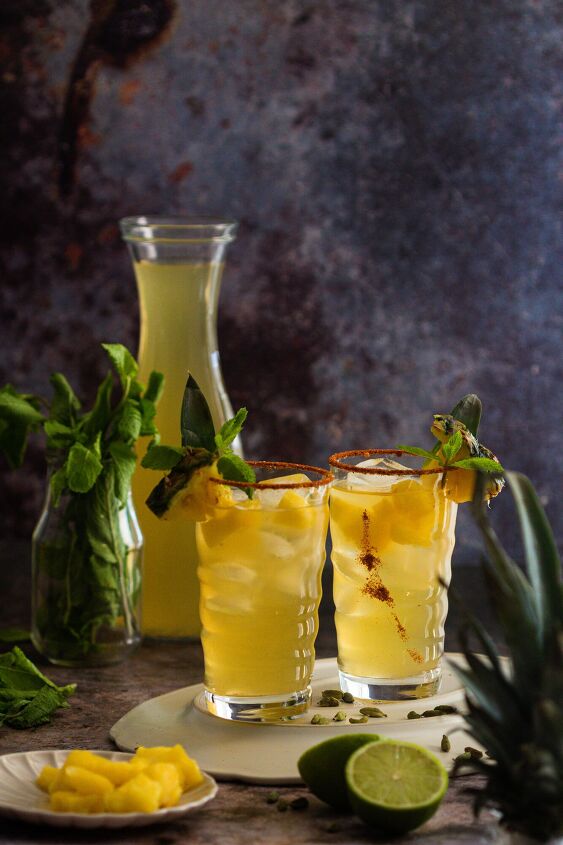 spiced pineapple peel refresher drink