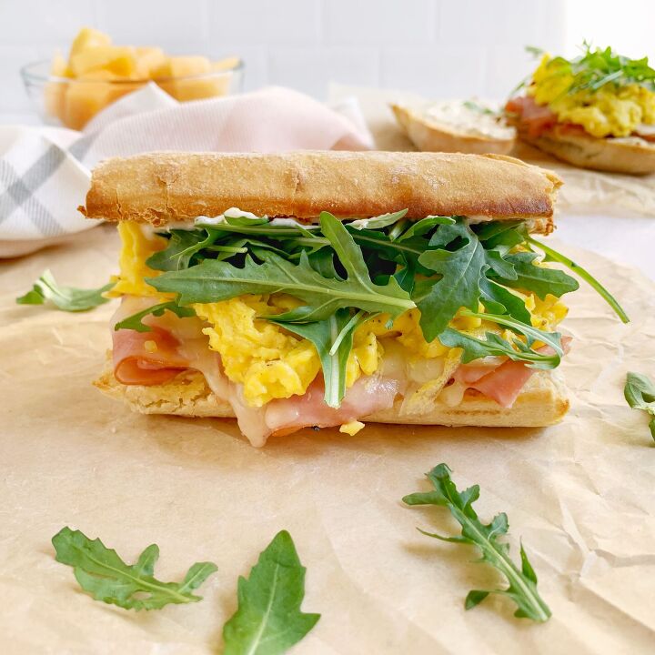ham and cheese breakfast baguette