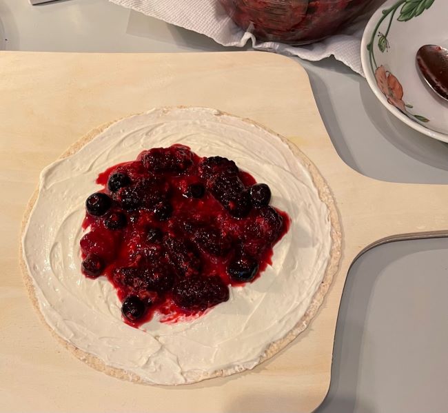 red white blueberry cheesecake wrap