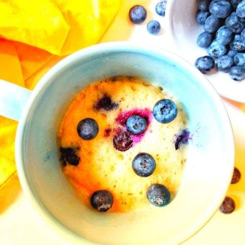 blueberry muffin in a mug easy 2 minute microwave muffin