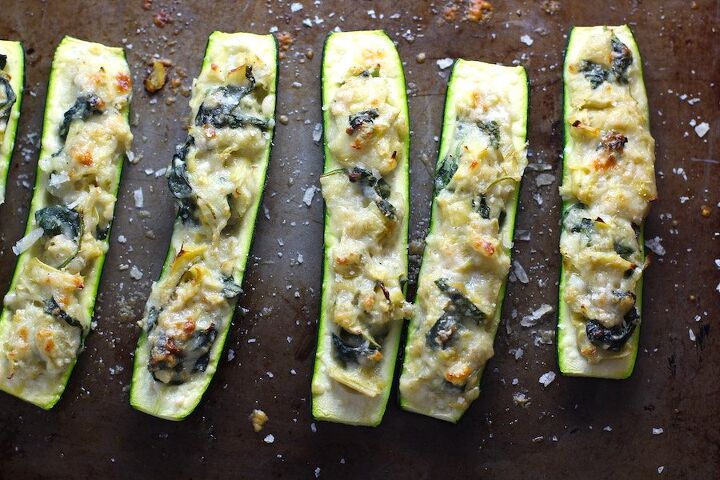 artichoke and spinach stuffed zucchini recipe
