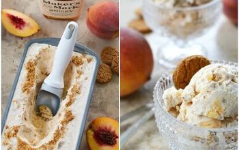 Peach-Bourbon No-Churn Ice Cream With Ginger Snaps