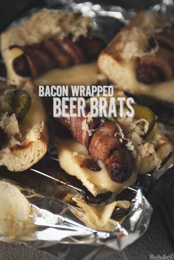 bacon wrapped beer brats