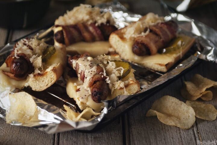 bacon wrapped beer brats