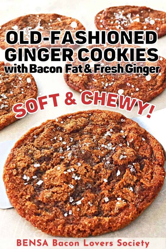 bacon fat ginger cookies with fresh ginger