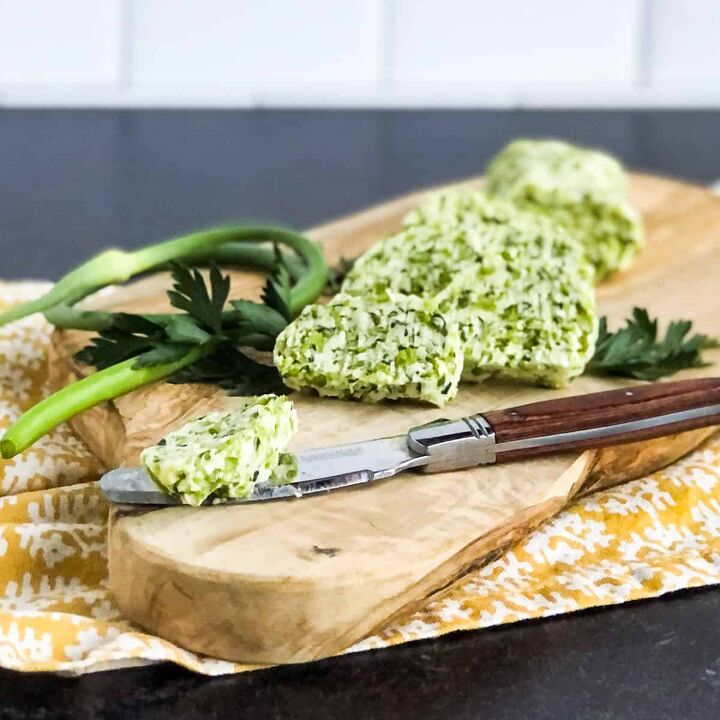 garlic scape butter with herbs
