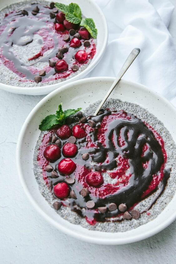 black forest cake chia seed pudding