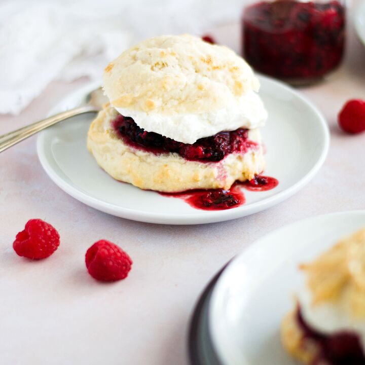 mixed berry shortcakes with homemade whipped cream