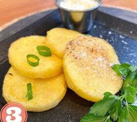 the easiest air fryer polenta recipe chips and fries, Gluten Free Air Fried Polenta Cakes Ready to Eat