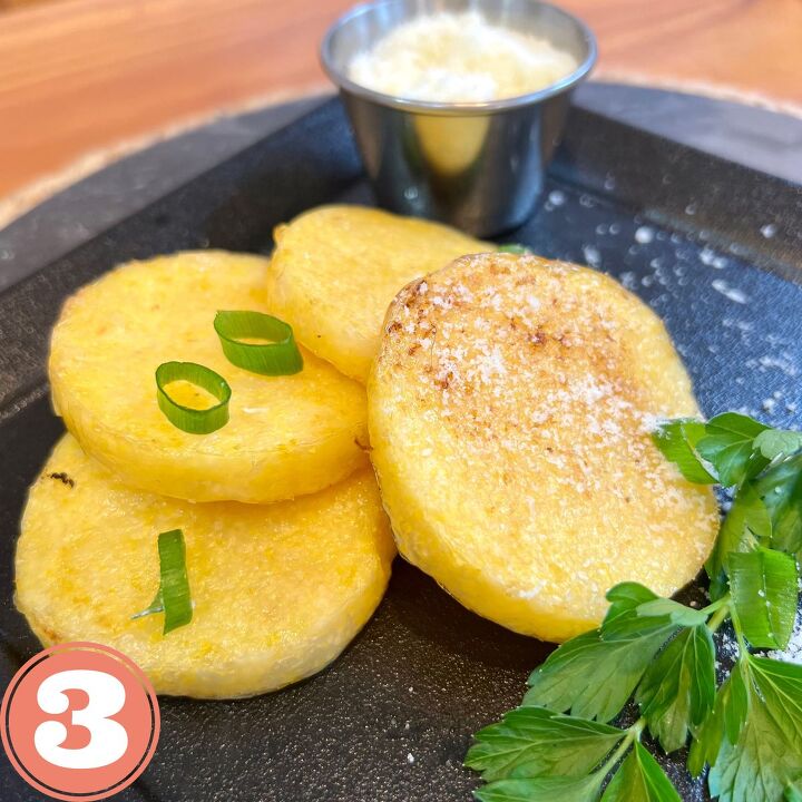 the easiest air fryer polenta recipe chips and fries, Gluten Free Air Fried Polenta Cakes Ready to Eat