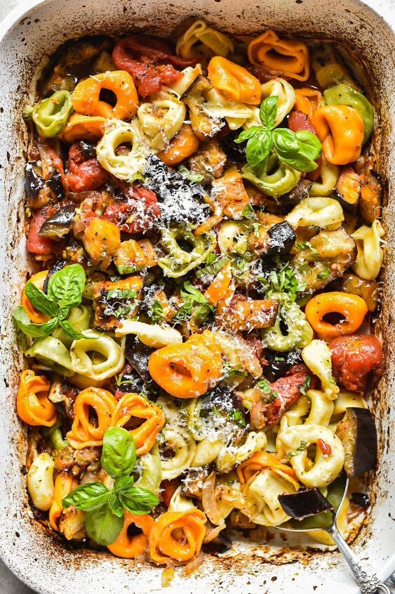 sheet pan tortellini alla norma