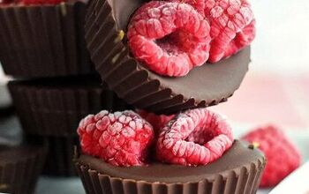 Dark Chocolate Peanut Butter Cups With a Raspberry Surprise