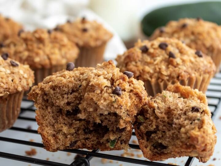 chocolate chip zucchini muffins with streusel