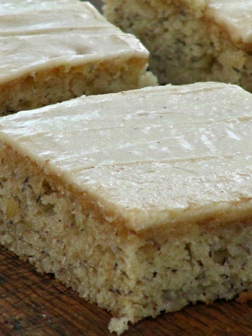 banana bars with browned butter glaze