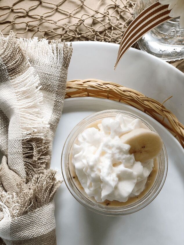 old fashioned banana pudding served in a jar