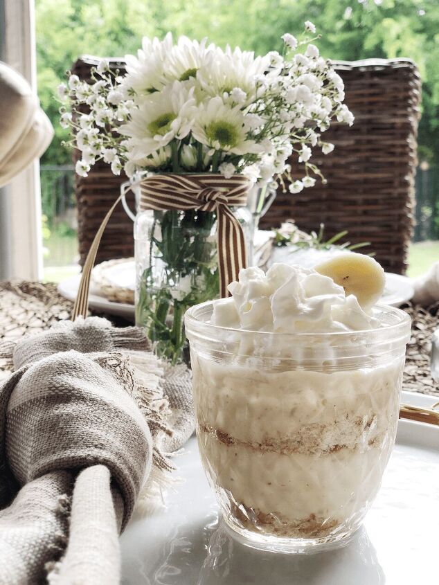 old fashioned banana pudding served in a jar
