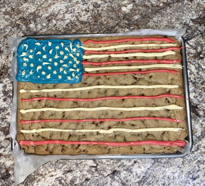 4th of july cookie cake american flag decoration with buttercream ic