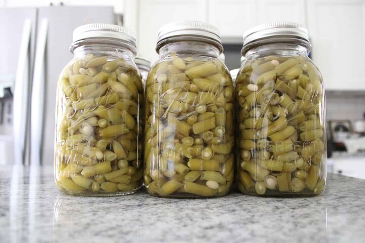 how to can green beans, Look how pretty they are once they are all canned and ready to go