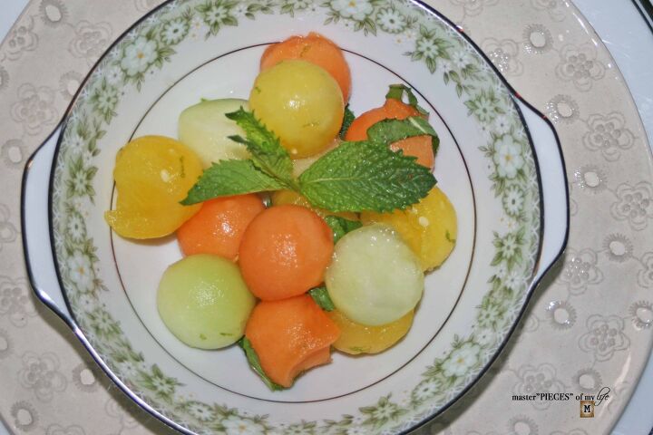 refreshing 3 melon salad with lime mint