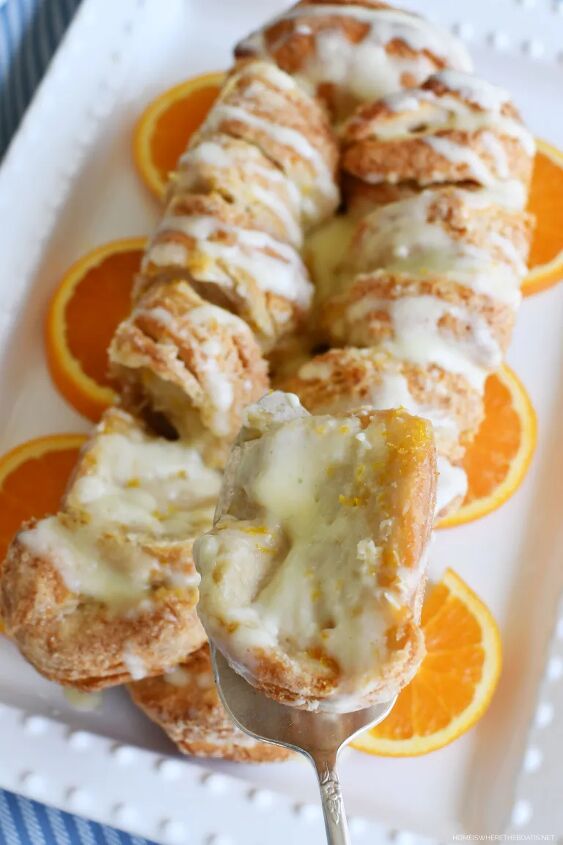 easy orange breakfast pull apart loaf with cream cheese orange glaze