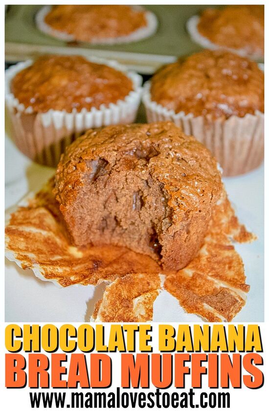 chocolate chocolate chip banana bread muffins