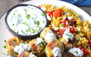Chicken Greek Meatballs With Tzatziki Sauce!