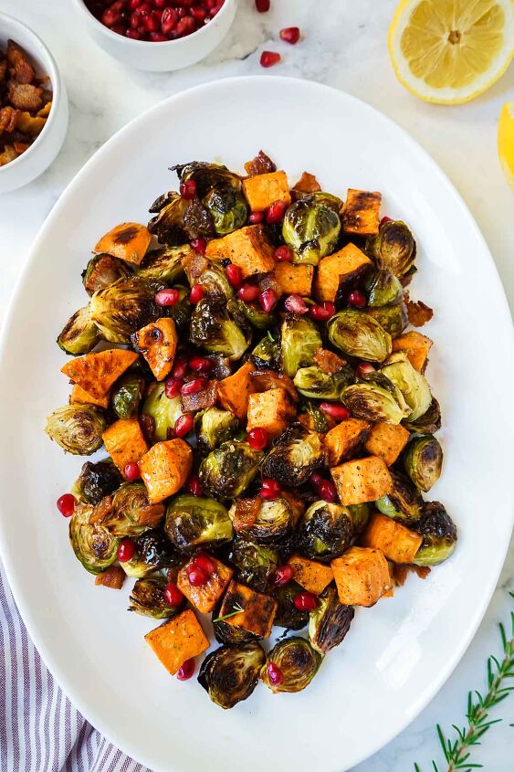 crack green beans stovetop oven crock pot, Roasted Brussels Sprouts and Sweet Potatoes