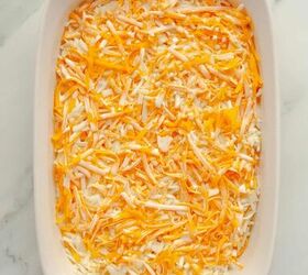 easy cheesy hashbrown casserole without soup, Top with the remaining salt cheese and pour over heavy cream