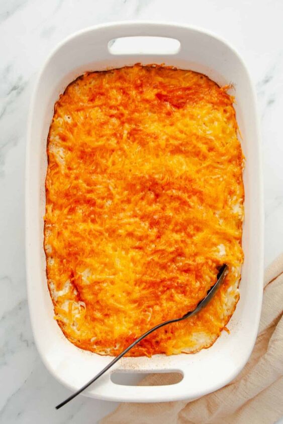 easy cheesy hashbrown casserole without soup, Bake until hot and bubbly