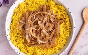 Aromatic Yellow Saffron Rice With Caramelized Onions