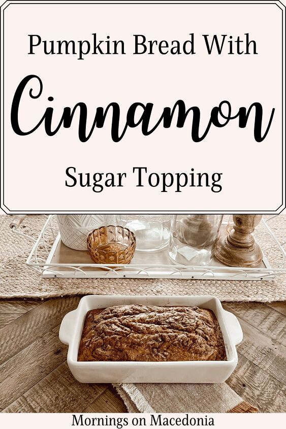 pumpkin bread with cinnamon sugar topping, Pin for later