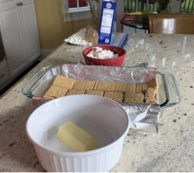 delicious s mores bars for your end of summer bash, Here are the 6 tablespoons of unsalted butter that need to be melted in the microwave